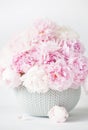 Beautiful pink peony flowers bouquet in vase Royalty Free Stock Photo