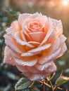 Beautiful pink rose with dew drops Royalty Free Stock Photo