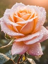 Beautiful pink rose with dew drops Royalty Free Stock Photo