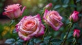Beautiful pink rose flowers blooming in the garden Royalty Free Stock Photo