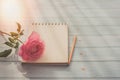 Concept of Memo note, Mother's Day, Love memory, Sweet remember and flowers of Valentine Royalty Free Stock Photo