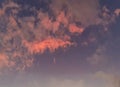 Beautiful pink sky in the evening summer, and gold cloud for texture, with clouds at sunset Royalty Free Stock Photo