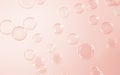 Beautiful Pink Soap Bubbles Abstract Background. Freshness Soap Sud Bubbles Water