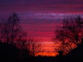 Beautiful pink sunrise over the city Royalty Free Stock Photo