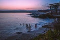 Beautiful pink sunrise over La Jolla Cove in San Diego, California