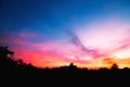 Sunset nature background. Royalty Free Stock Photo