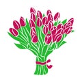 Beautiful pink tulips bouquet cuty