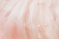 Beautiful pink tulle with shiny beads background Royalty Free Stock Photo