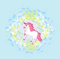 Beautiful pink Unicorn. Royalty Free Stock Photo