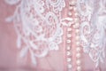 Beautiful pink wedding dress details Royalty Free Stock Photo