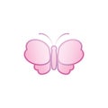 Beautiful Pinky butterfly logo design template illustrated from the top. Animal Logo Concept Isolated on white background. Royalty Free Stock Photo