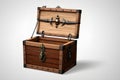 Beautiful Pirate Chest on a light background.