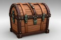 Beautiful Pirate Chest on a light background.