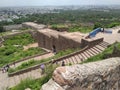 Beautiful place in Golconda fort with beautiful greenery and rock steps