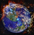 Beautiful planet Earth in outer space. Elements of this image furnished by NASA Royalty Free Stock Photo