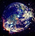 Beautiful planet Earth in outer space. Elements of this image furnished by NASA Royalty Free Stock Photo