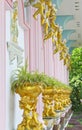 Beautiful plaster cherub detail with gold leaf scallop and oak l