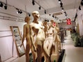 Beautiful plastic model statues, in clothing stores