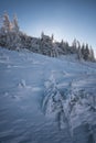 First snow in Velika Planina, Kamnik, Slovenia. Royalty Free Stock Photo