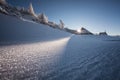 First snow in Velika Planina, Kamnik, Slovenia. Royalty Free Stock Photo