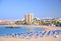 Beautiful Playa de las Vistas in Los Cristianos on Tenerife Royalty Free Stock Photo