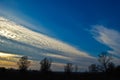 Picturesque variety of beautiful clouds in the sky over the Ukrainian country. Royalty Free Stock Photo