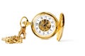 beautiful pocket clock in gold Royalty Free Stock Photo