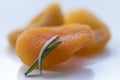 Beautiful and poetic photo of some orangy pretty dried apricot.