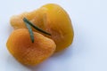 Beautiful and poetic photo of some orangy pretty dried apricot.