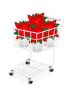 Beautiful Poinsettia Flower in A Shopping Cart