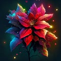 Beautiful poinsettia. Vector illustration of a Christmas flower. generative AI