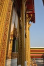 Beautiful pole architecture in temple wat buakwan nonthaburi thailand