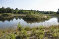 Beautiful polish lake landscape on a cloudy day Royalty Free Stock Photo