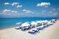 Beautiful Polychrono beach on Kasandra, Halkidiki, Greece. Royalty Free Stock Photo