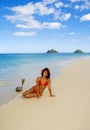 A beautiful Polynesian girl in bikini