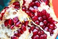 Beautiful pomegranate seeds closeup photo