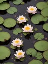 beautiful pond with beautiful water lilies all over the pond