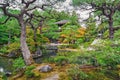 Beautiful pond at Ginkakuji Silver Pavilion - Zen temple near Kyoto