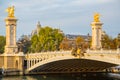 Beautiful Pont Alexandre III arch bridge in  Paris, France Royalty Free Stock Photo