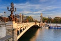 Beautiful Pont Alexandre III bridge over the Seine river, Paris. France Royalty Free Stock Photo