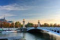 Beautiful Pont Alexandre III bridge over the Seine river, Paris. France Royalty Free Stock Photo