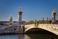 Beautiful Pont Alexandre III bridge over the Seine river, Paris. France Royalty Free Stock Photo