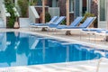 Beautiful pool in an hotel in Santorini