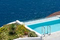 Beautiful pool over the sea of Santorini Royalty Free Stock Photo
