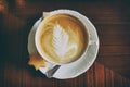 Cup of coffee with cappuccino art Royalty Free Stock Photo