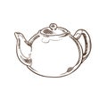 Beautiful, porcelain teapot for brewing tea: sheet, in bags, crumbly.