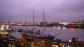 Beautiful port of Hamburg by night