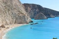 Porto Katsiki beach panorama, Lefkada, Greece. Royalty Free Stock Photo