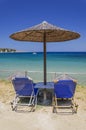 Beautiful Porto Roma sandy beach. It is situated on Vassilikos peninsula on the south east coast of Zakynthos island, Greece.