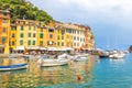 The beautiful Portofino with colorful houses and villas in Italy